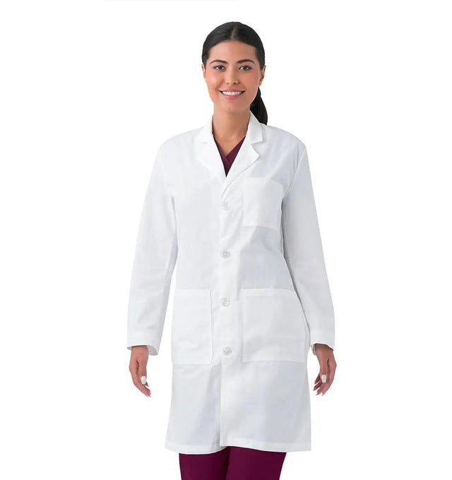 Landau Unisex 3-Pocket Full-Length Lab Coat 3187 -White-Frontview