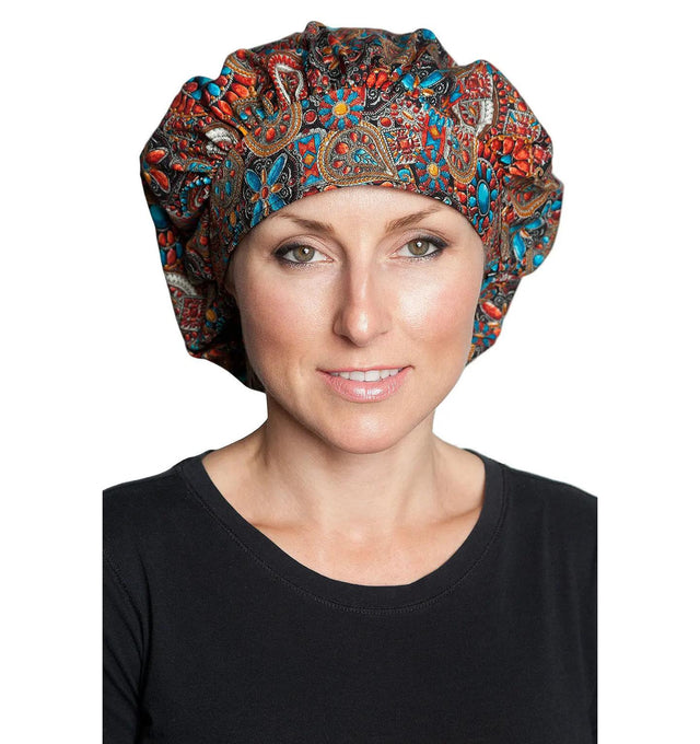 Fiumara Apparel Bouffant Cap Indian Jewel Coral Front
