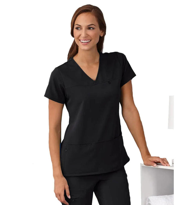 Jockey Scrubs Women's True Fit Crossover V-Neck Top - Main Image Black