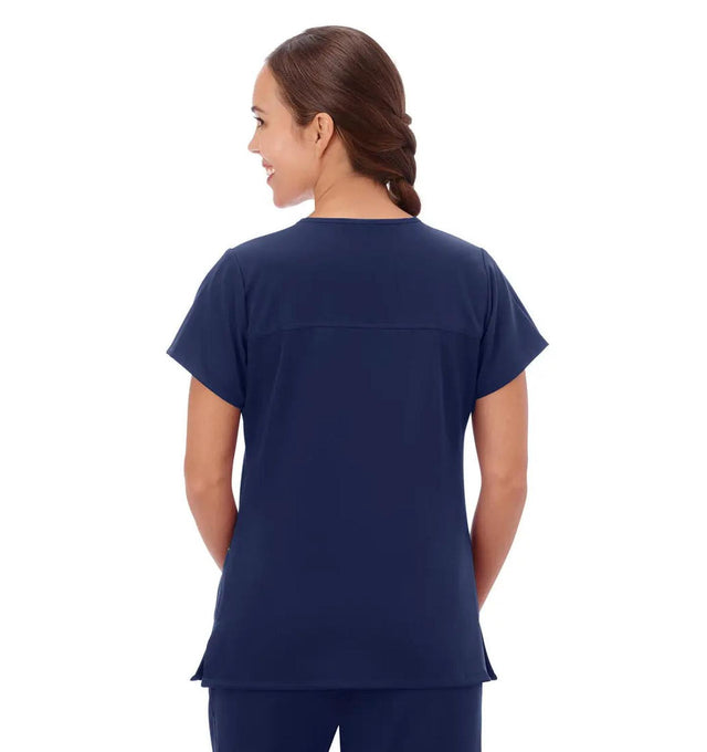 Jockey Scrubs Women's True Fit Crossover V-Neck Top - Back Image New Navy