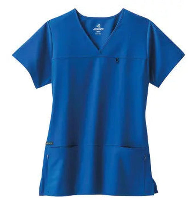 Jockey Scrubs Women's True Fit Crossover V-Neck Top - Front Image Royal