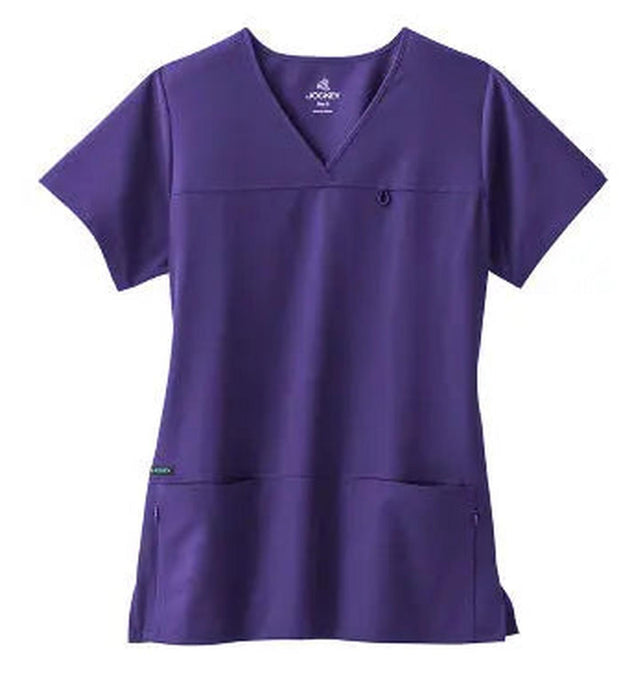 Jockey Scrubs Women's True Fit Crossover V-Neck Top - Front Image Purple