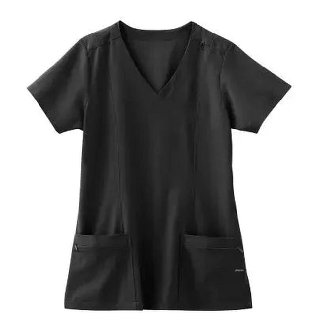 Jockey Ladies Curves Ahead Mock Wrap Top - Front Black