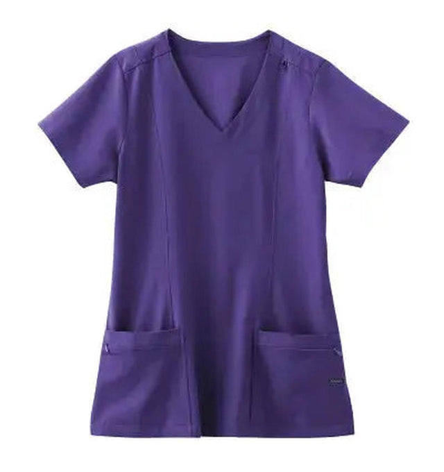 Jockey Ladies Curves Ahead Mock Wrap Top - Front Purple