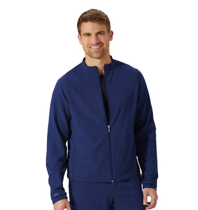 Jockey Unisex Warm Up Jacket-Model Image (Navy)