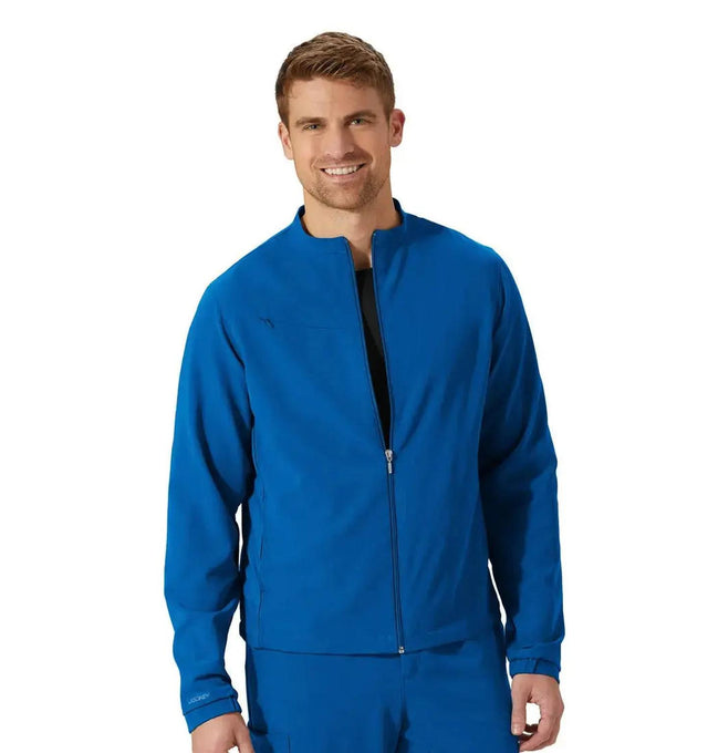 Jockey Unisex Warm Up Jacket- Model Image (Royal)