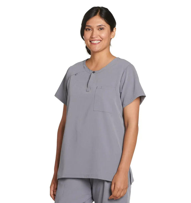 Jockey Scrubs Ladies Sleek Top- Main Image Pewter