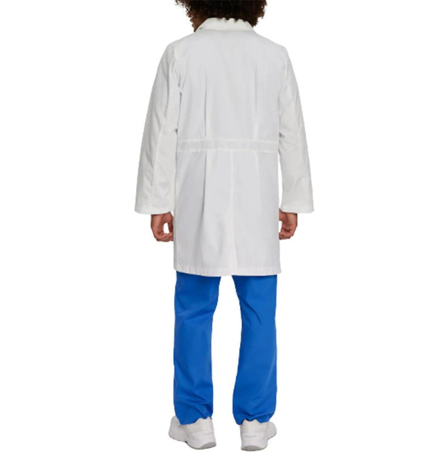 Landau Unisex 3-Pocket Full-Length Lab Coat 3187 -White-Backview