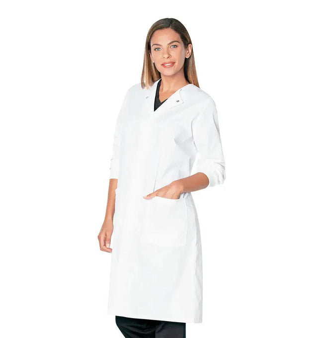 Landau Unisex 2-Pocket Full-Length Lab Coat 3178 -White-Frontview