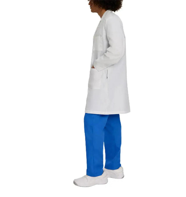 Landau Unisex 2-Pocket Full-Length Lab Coat 3178 -White sideview