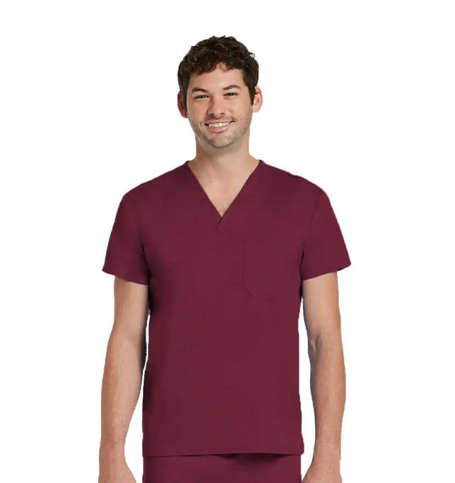Maevn 3500 Unisex Basic V-Neck Top Wine - Front