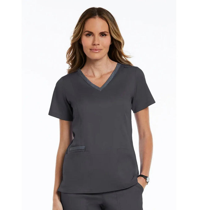 Maevn Contrast Double V - Neck Top - Fiumara Medical