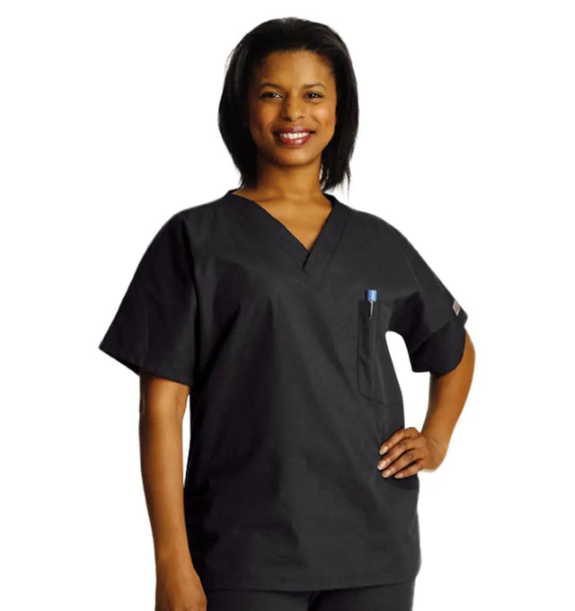 Landau Unisex Scrub Top Black
