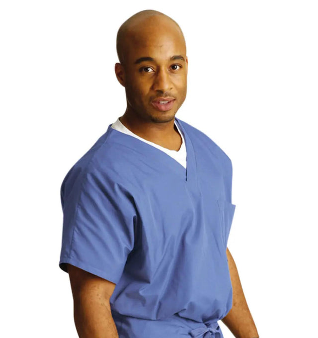 Landau Unisex Scrub Top Ceil Blue