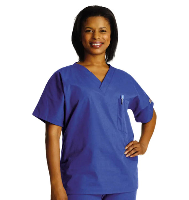 Landau Unisex Scrub Top Royal Blue