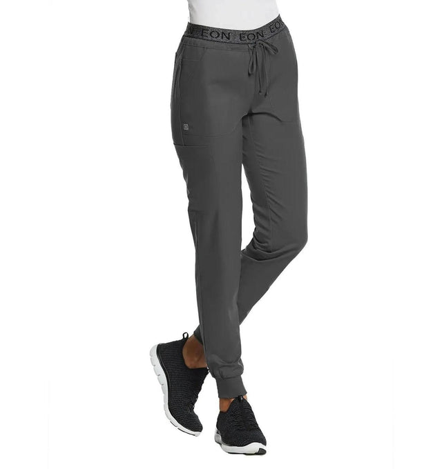 Sporty Full Elastic Logo Waist Jogger Pant Charcoal