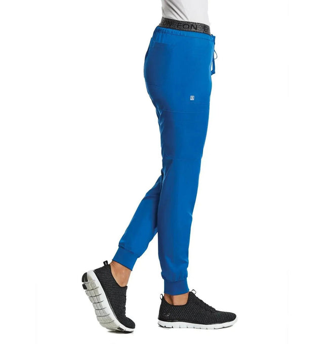 Sporty Full Elastic Logo Waist Jogger Pant Royal Blue Sideview