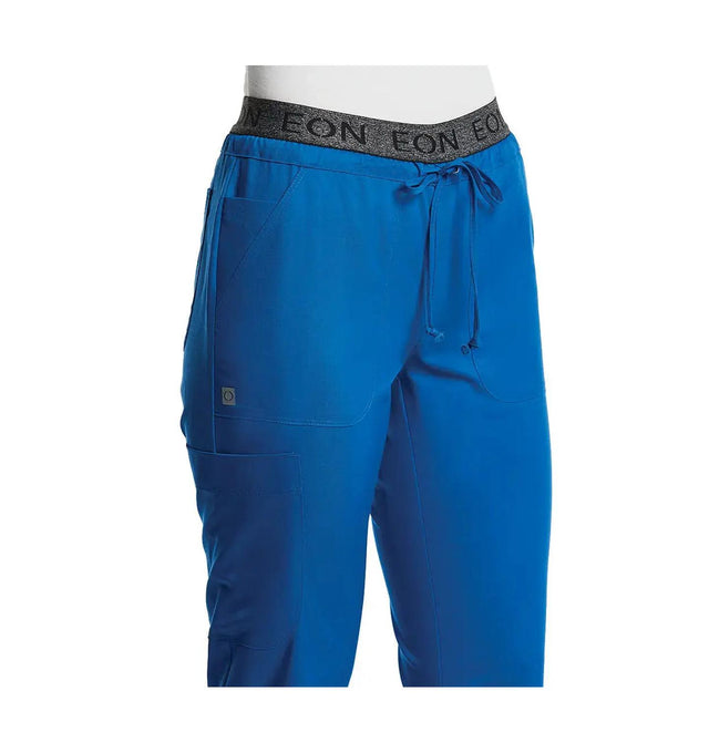 Sporty Full Elastic Logo Waist Jogger Pant Royal Blue waistband