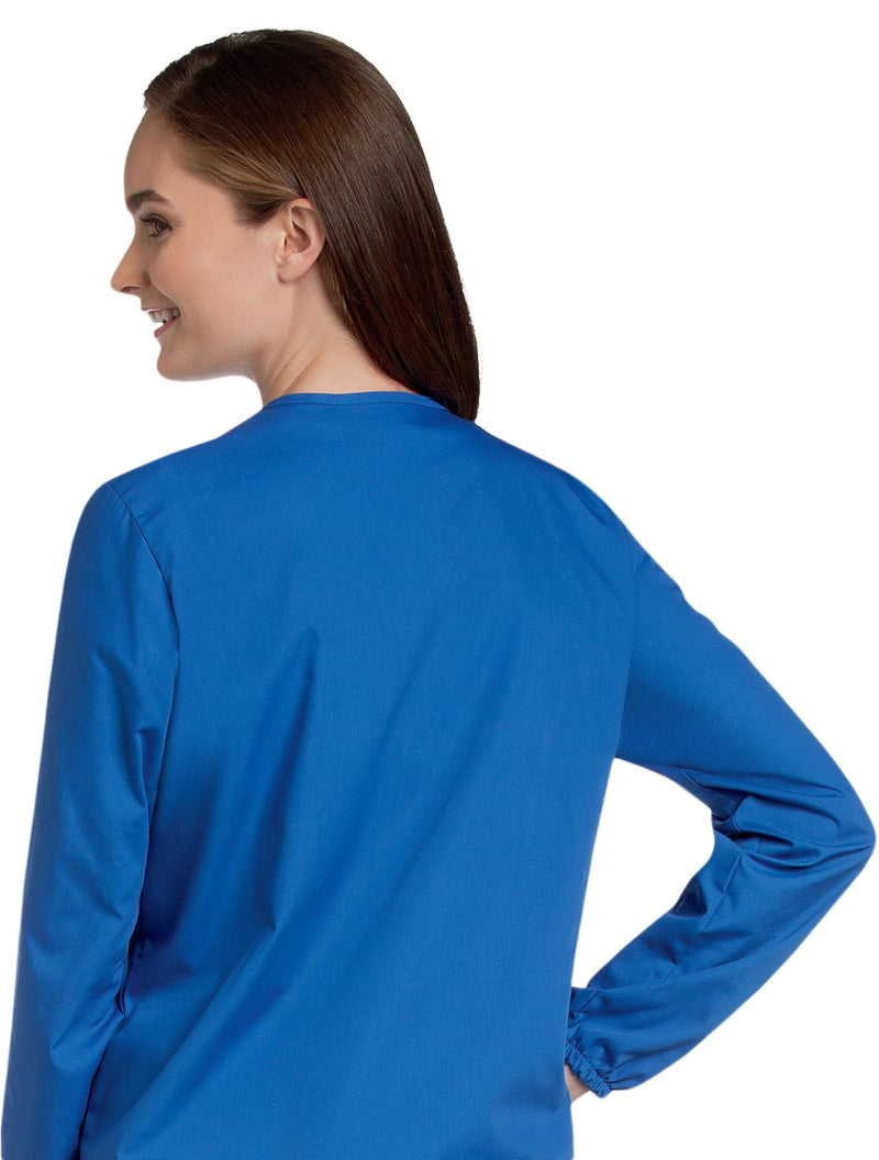 Landau Women's Warm-Up Jacket Back View - Royal Blue
