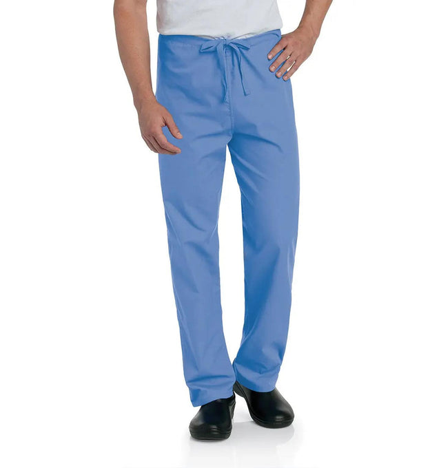 Landau Essentials Unisex Straight-Leg Scrub Pants 7602 -Ceil Blue-Frontview