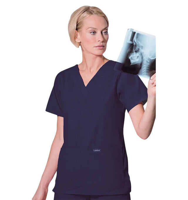 Landau Women's V-Neck Four-Pocket Tunic Patriot Blue