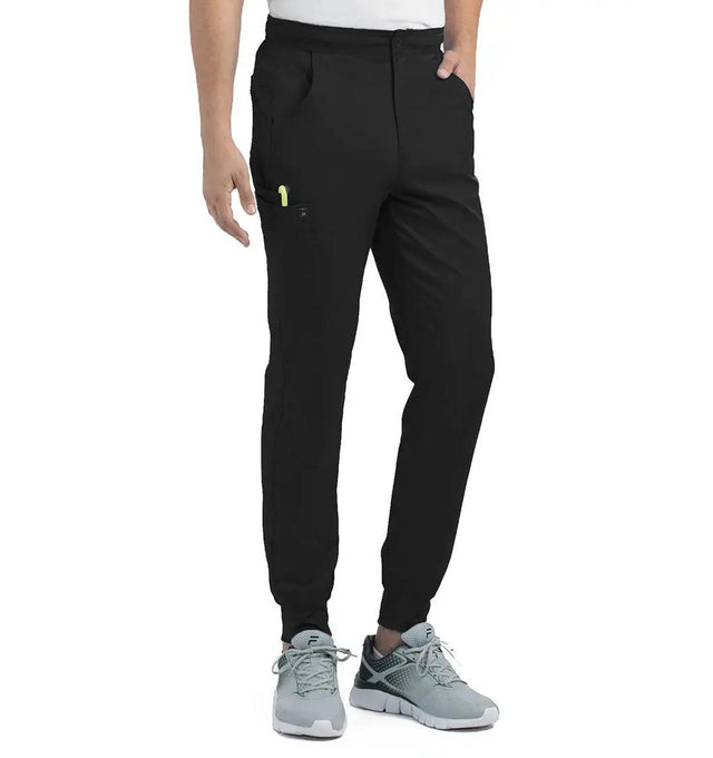 Men's Half Elastic Waistband Jogger Pant Black