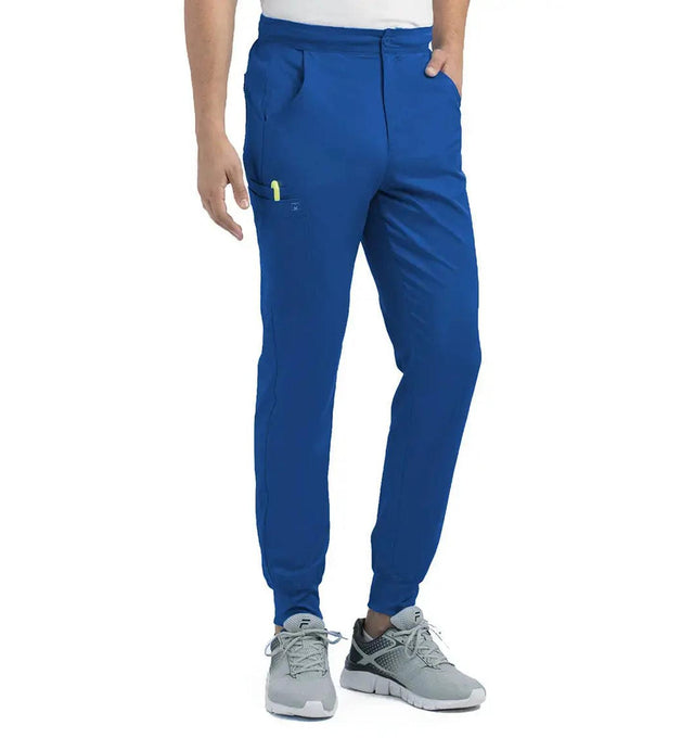 Men's Half Elastic Waistband Jogger Pant Royal Blue