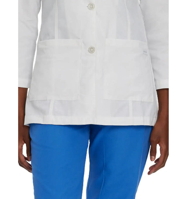 Landau Women's 3-Pocket Consultation Jacket 8726 -White-Front pocket view