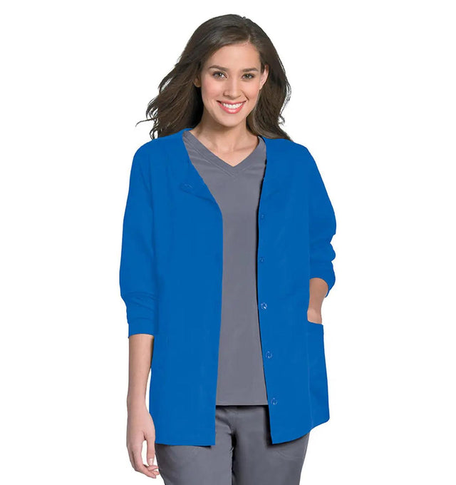 Urbane Women's Button Front Jacket Royal Blue