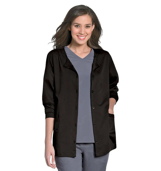 Urbane Women's Button Front Jacket Black