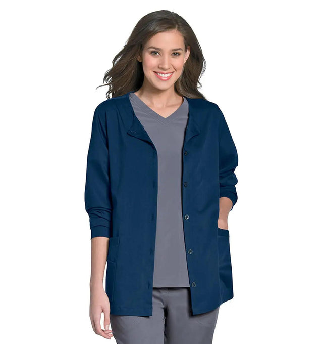 Urbane Women's Button Front Jacket Navy