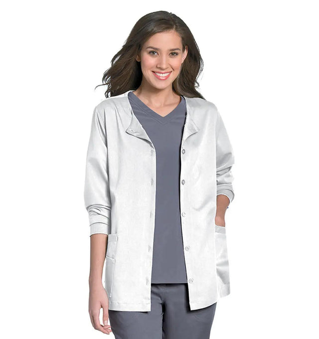 Urbane Women's Button Front Jacket White