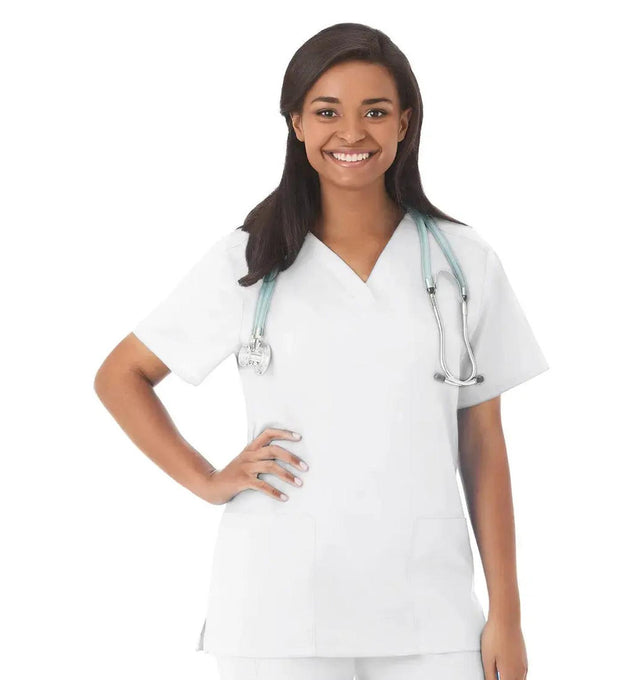 Fundamentals Women's Two Pocket V-Neck Top - Main Image White