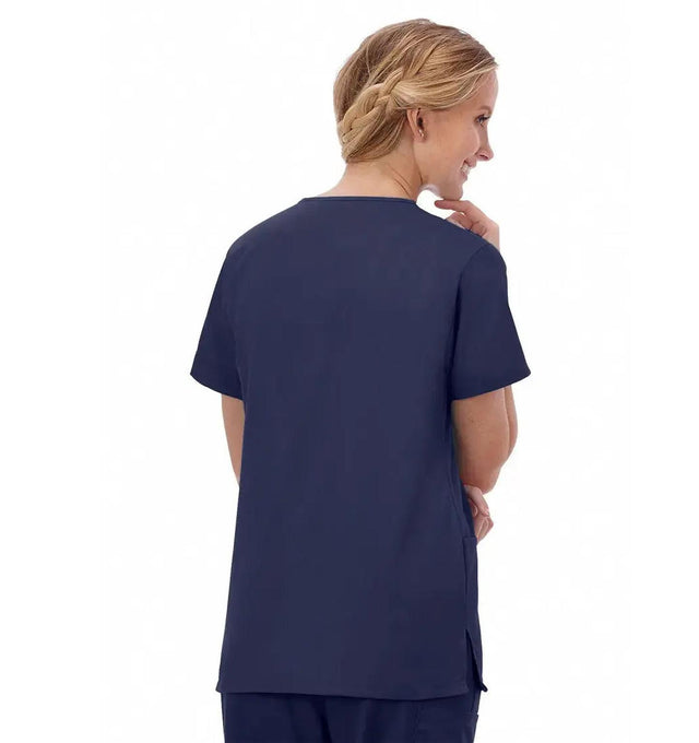 Fundamentals Women's Two Pocket V-Neck Top - Back Navy
