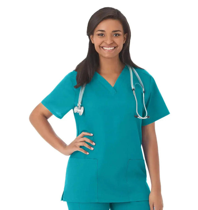 Fundamentals Women's Two Pocket V-Neck Top - Main Image Teal