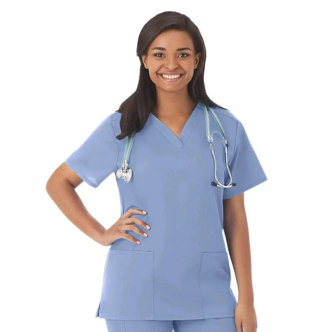 Fundamentals Women's Two Pocket V-Neck Top - Main Image Ceil Blue