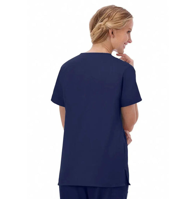 Fundamentals Women's Two Pocket V-Neck Top - Back New Navy