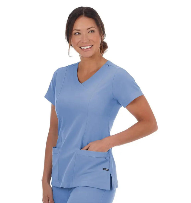 Jockey Ladies Curves Ahead Mock Wrap Top - Main Image Ceil Blue