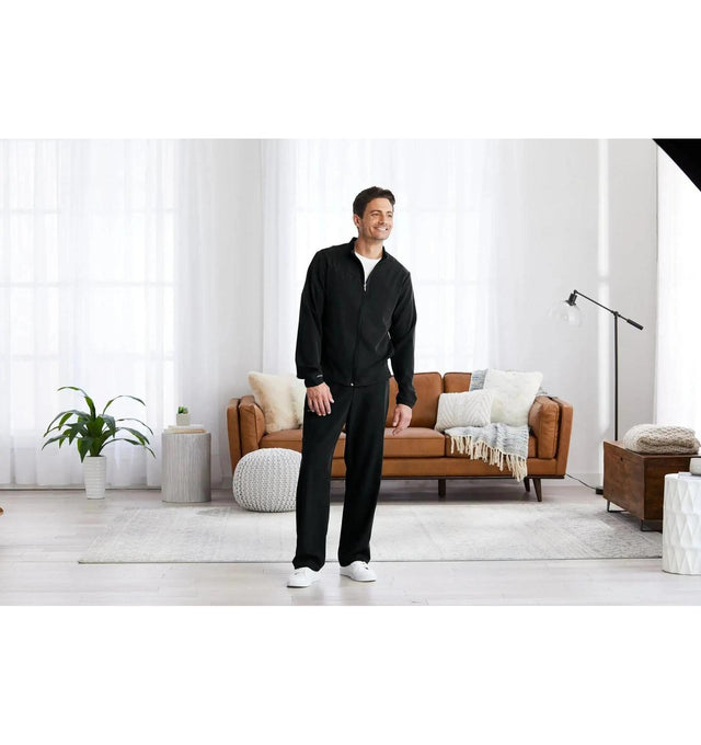 Jockey Unisex Warm Up Jacket-Male Model, Black