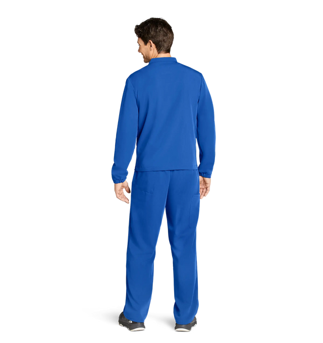 Jockey Unisex Warm Up Jacket-Male Model Back, Royal