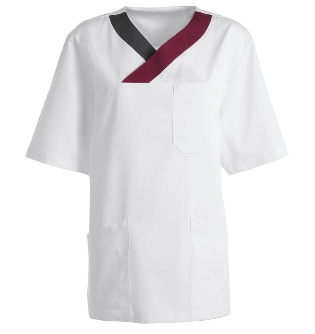 Kentaur Unisex Smock V-Neck Top Bordeaux/Dark Grey