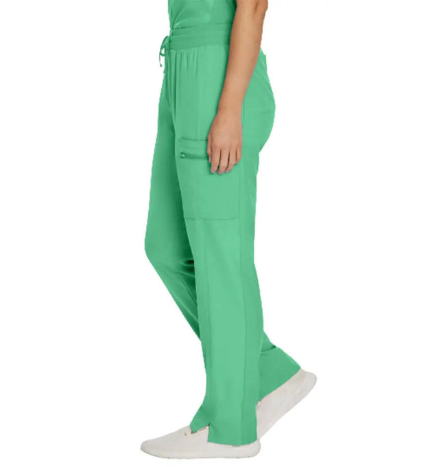 Landau Forward Women's Straight-Leg Cargo Scrub Pants LB400P -Nu Green-Sideview