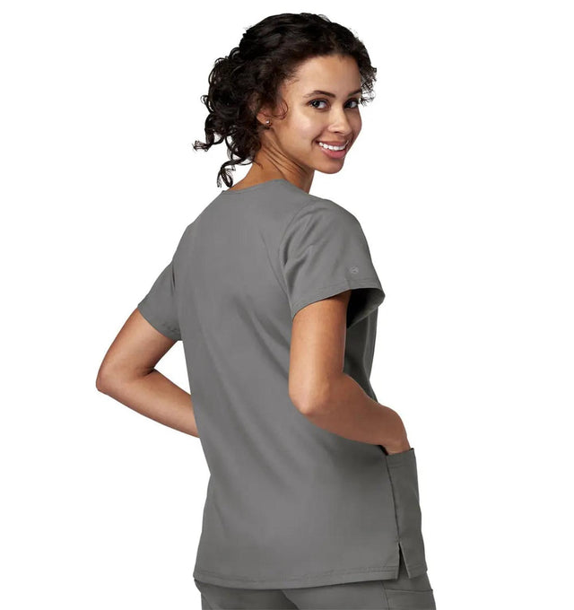 Meta Scrubs 15201 Ladies Notch Top Pewter-back