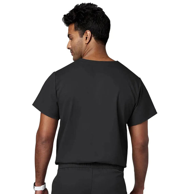 Meta Scrubs 15202 Men's V-Neck Top Black -BACK