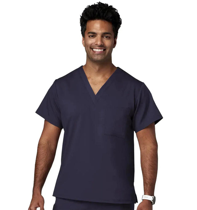 Meta Scrubs 15202 Men's V-Neck Top Navy -front