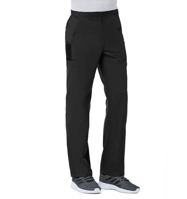 Men Half Elastic 8-Pocket Cargo Pant Black
