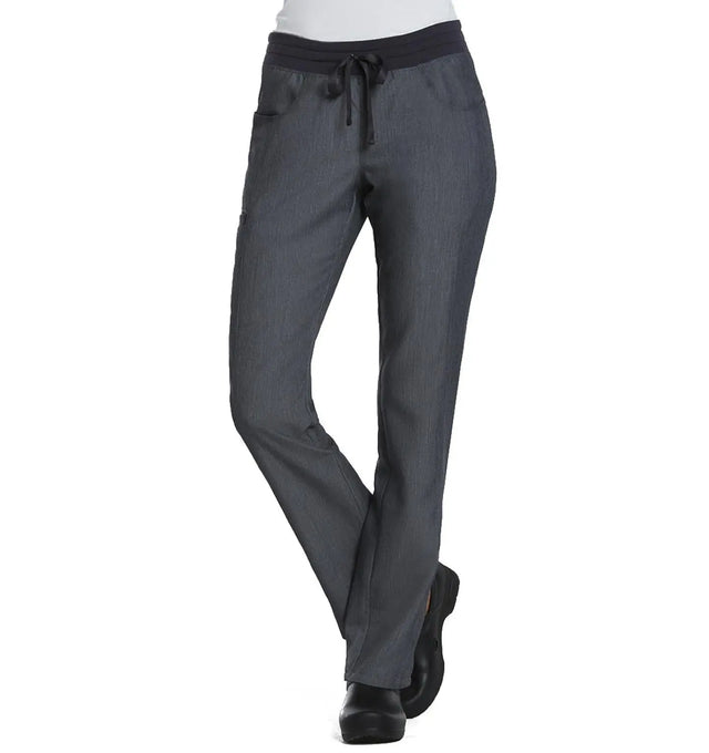Contrast Yoga Band Pant Heather Grey Front