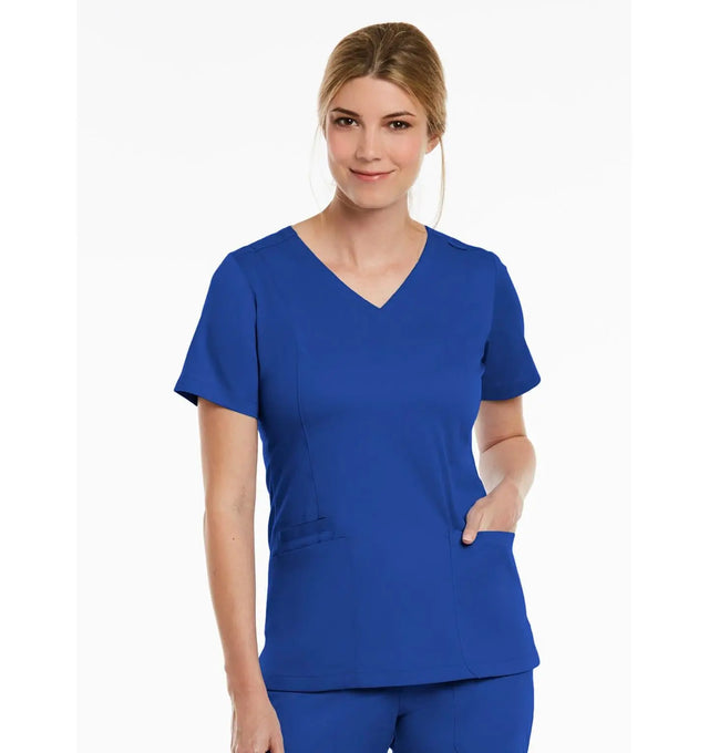 Double V-Neck Top Royal Blue