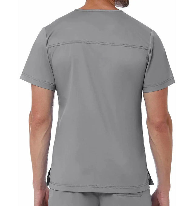 Men's Basic V-Neck Top Pewter - Back