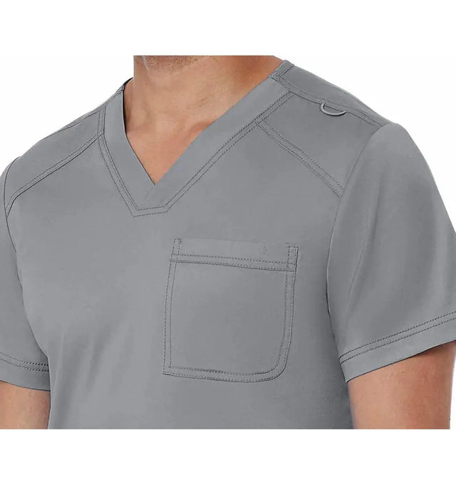 Men's Basic V-Neck Top Pewter -Sideview